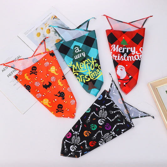 Halloween Dogs and Cats Pet Print Scarf - Discount Halloween City