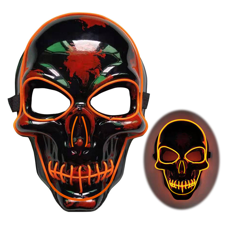 Halloween Skeleton Mask LED Glow Scary - Discount Halloween City