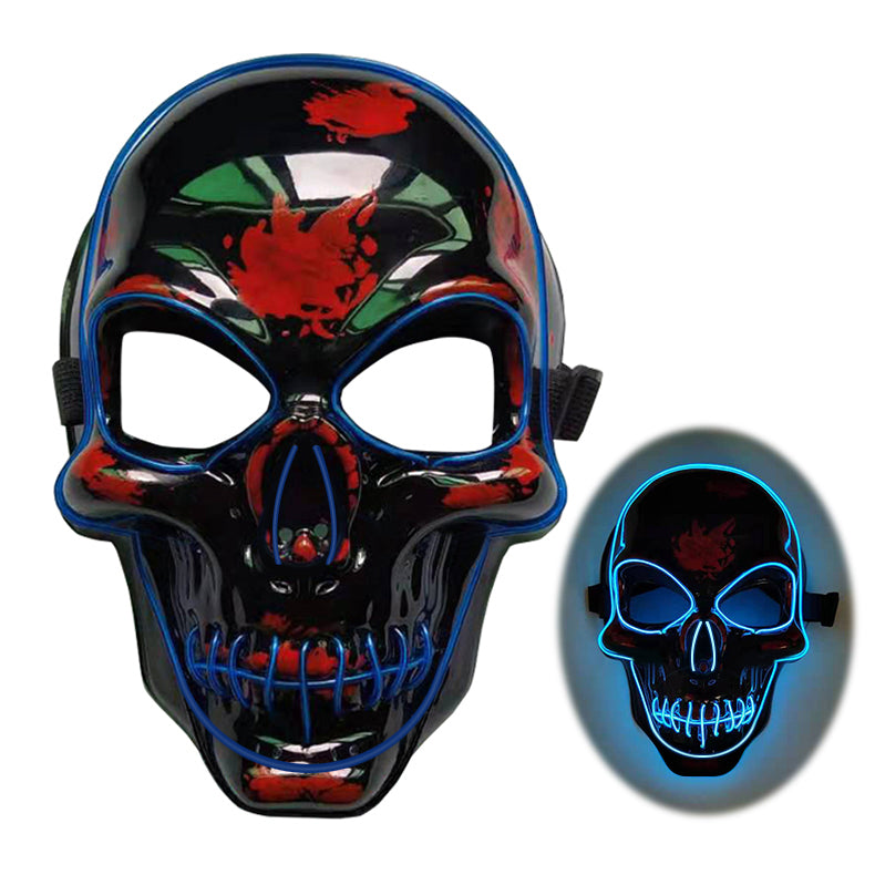 Halloween Skeleton Mask LED Glow Scary - Discount Halloween City