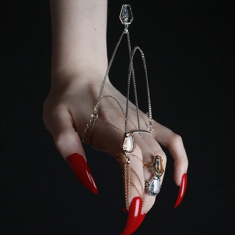 Halloween Ghost Festival Dark Gothic Rose Coffin Necklace - Accessories