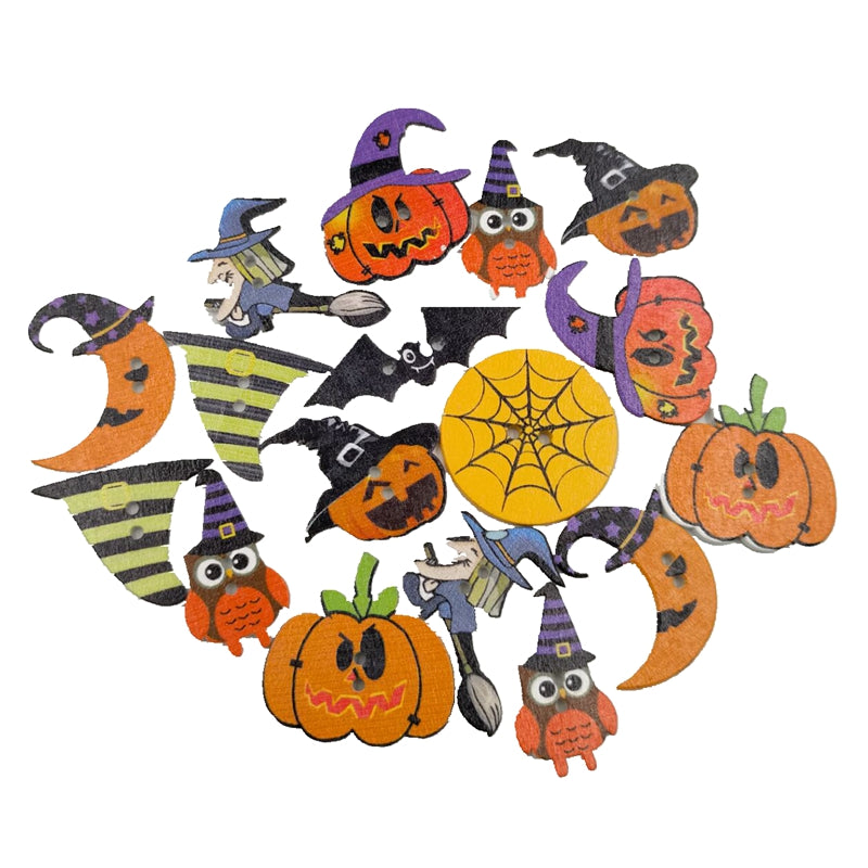 DIY White Background Painted Halloween Wood Chip Decoration - Discount Halloween City