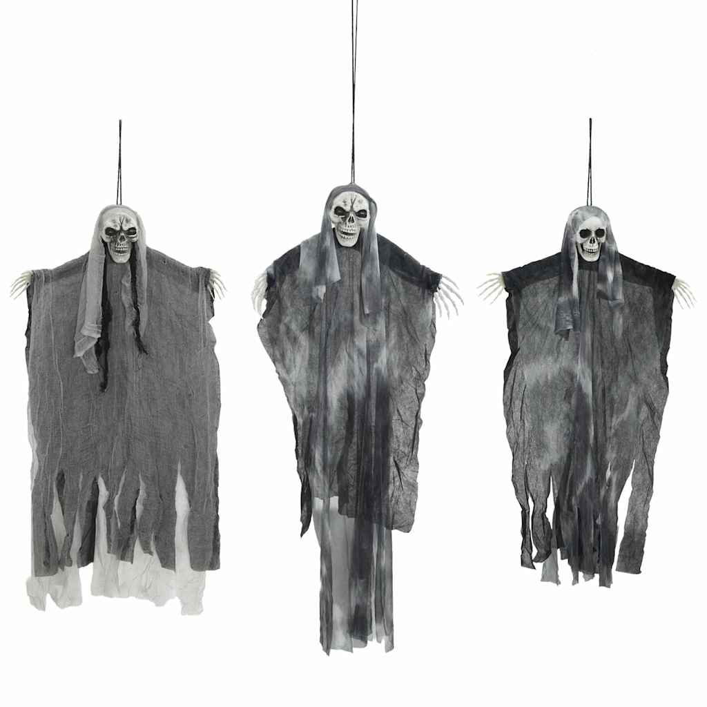 Hanging Halloween Ghost 3 Pcs Black 26 × 43.3 in (66 × 110 cm) Polyester - Discount Halloween City