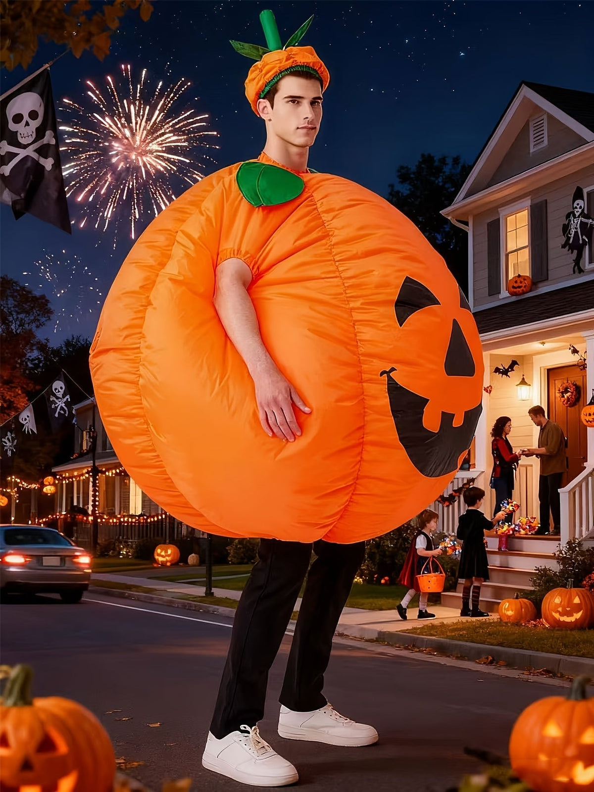 Inflatable Pumpkin Costume Adult One-Piece Suit