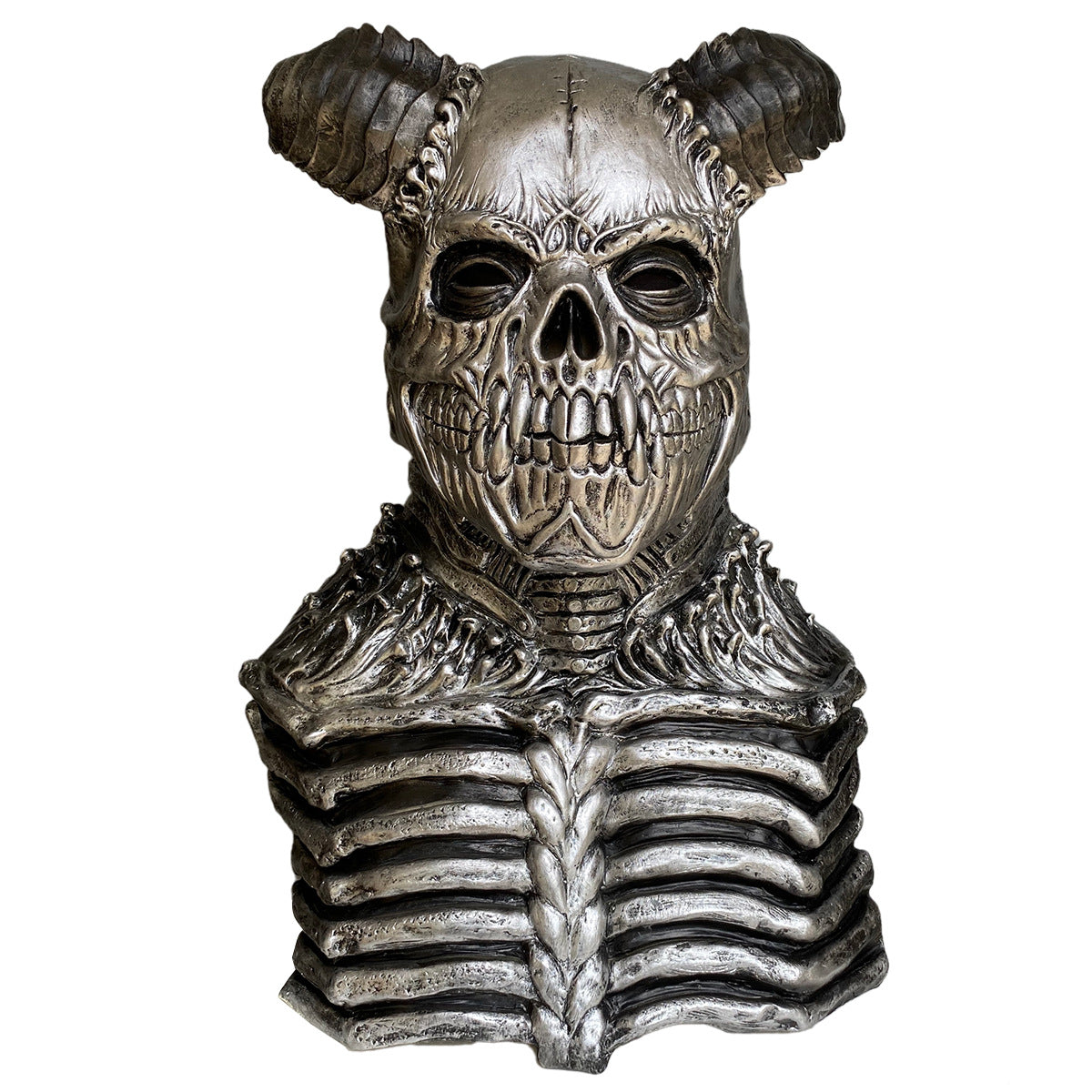 Halloween Horror Skull Horn Devil Latex Mask Hood Dark - Discount Halloween City