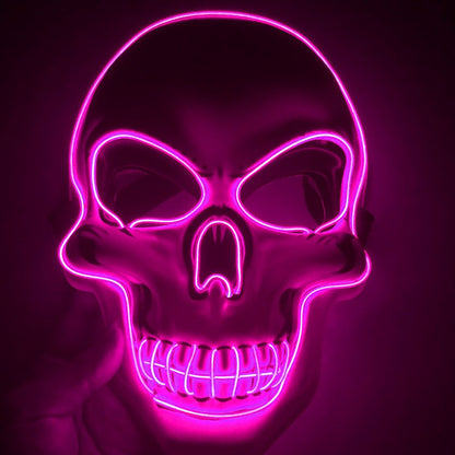 Halloween Skeleton Mask LED Glow Scary - Discount Halloween City
