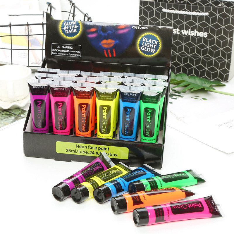 Halloween 24PCS Paint Grow Professional Flash Body Highlighters Face Pigment Luminous - Discount Halloween City