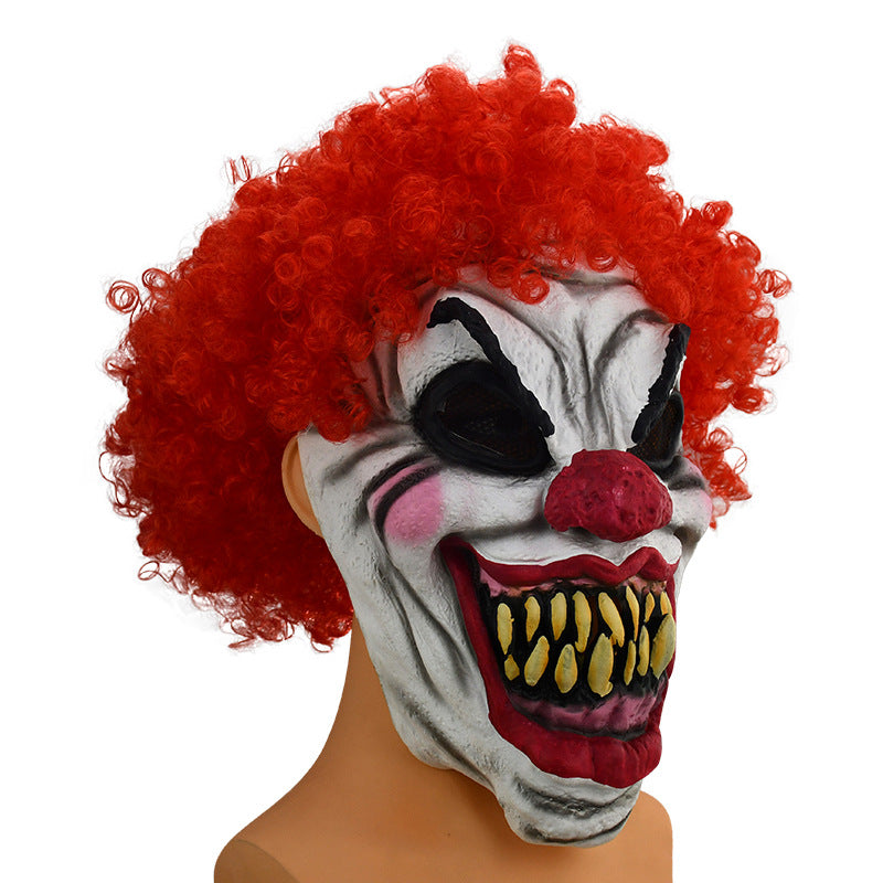 Halloween Redhead Big Mouth Clown Latex Mask - Discount Halloween City