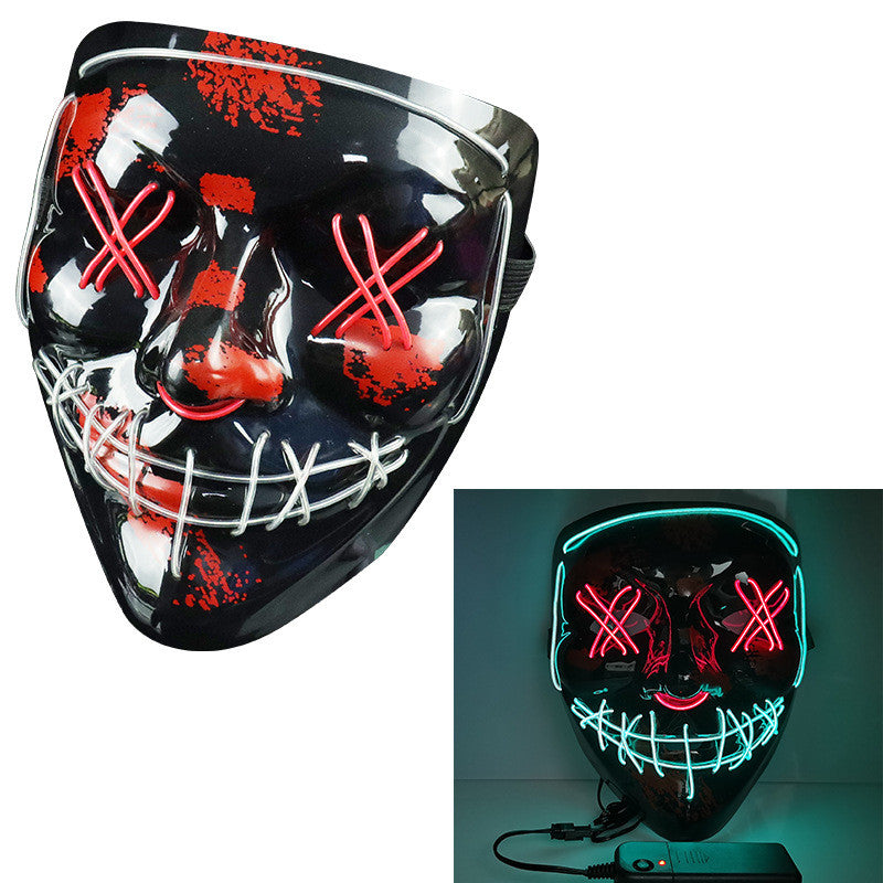 Glowing Mask Blue and Purple Left and Right Cross Two-color - Discount Halloween City