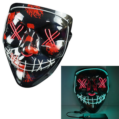 Glowing Mask Blue and Purple Left and Right Cross Two-color - Discount Halloween City