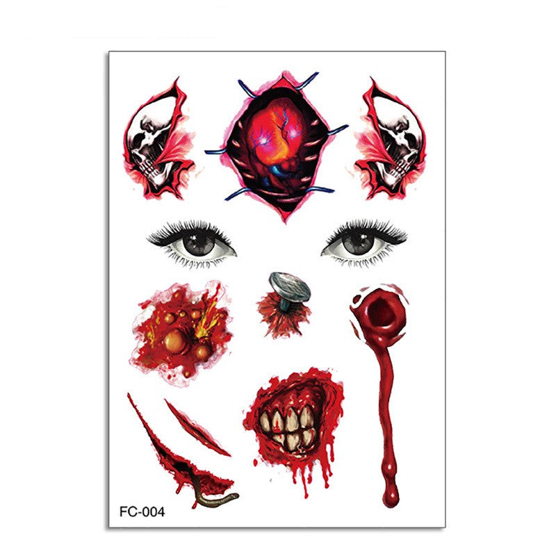 Halloween Makeup Funny Makeup Ball Tattoo Sticker - Discount Halloween City