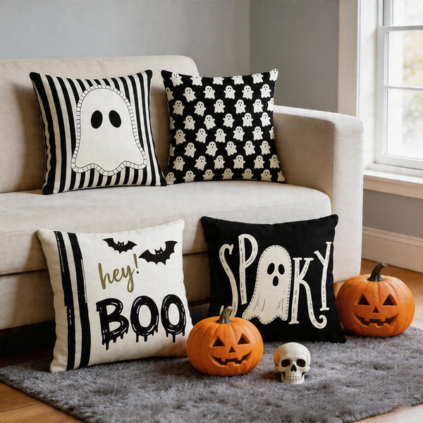 Funny Ghost Throw Pillow Cover