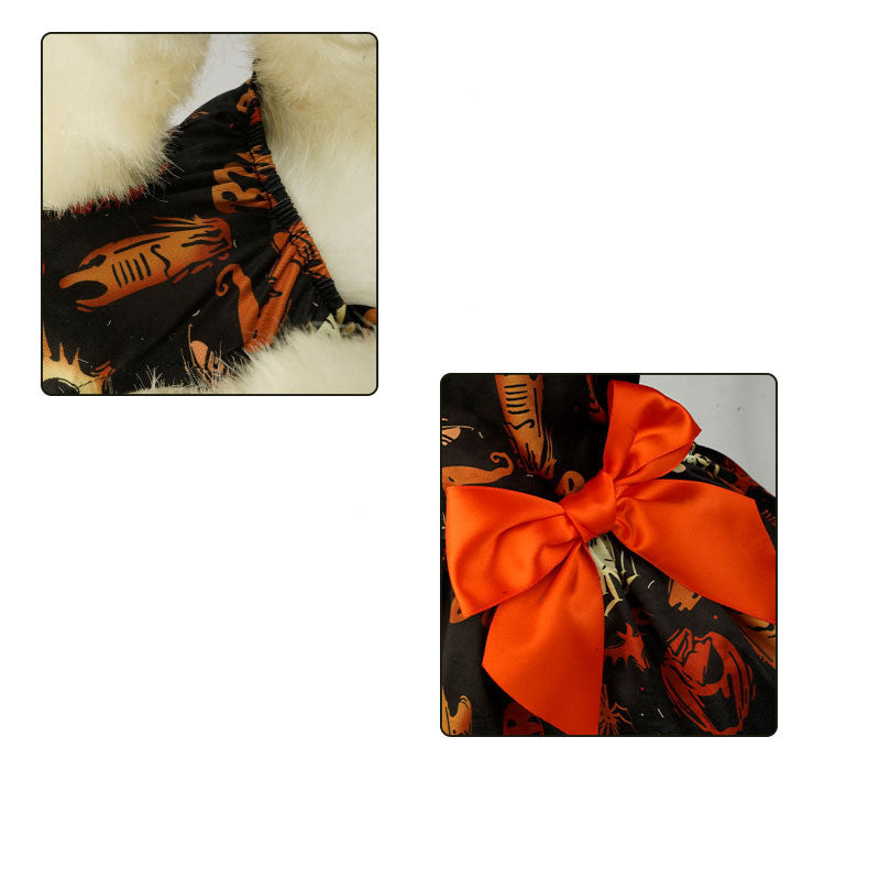 Halloween Small Dog Clothes Pet Dress Pumpkin Print Dress - Discount Halloween City