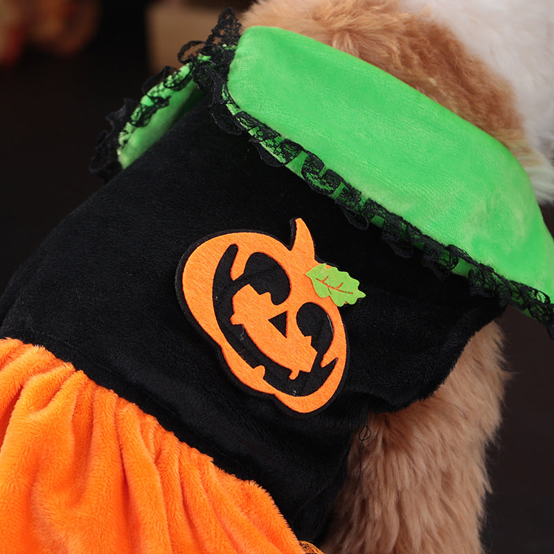 Cross-border Pet Costume Halloween Classic Pumpkin Skirt - Discount Halloween City