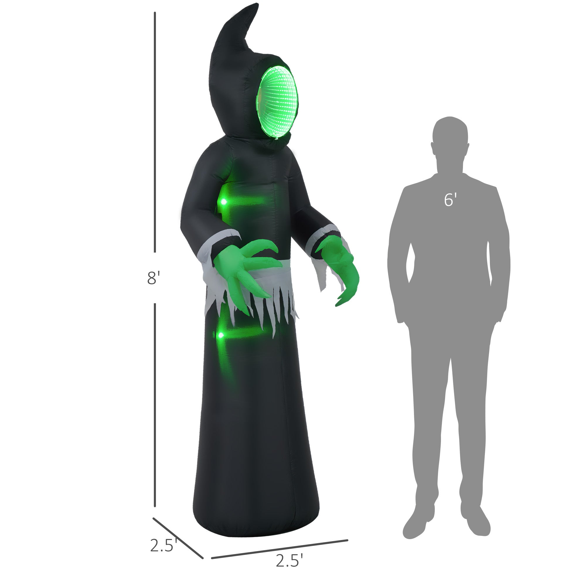 8ft Inflatable Halloween Mirror Face Ghost - Discount Halloween City