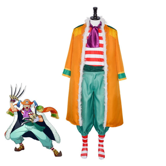 Clown Buggy Costume Buggy's Pirate Captain Outfit Halloween Clown Costume for Men - Gold / XS