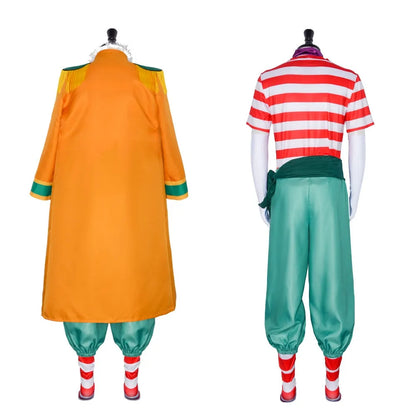 Clown Buggy Costume Buggy's Pirate Captain Outfit Halloween Clown Costume for Men - Gold / XL