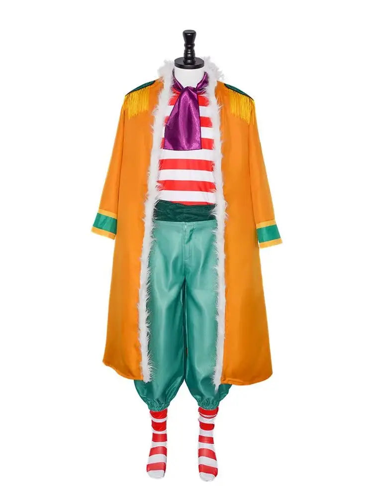 Clown Buggy Costume Buggy's Pirate Captain Outfit Halloween Clown Costume for Men - Gold / S