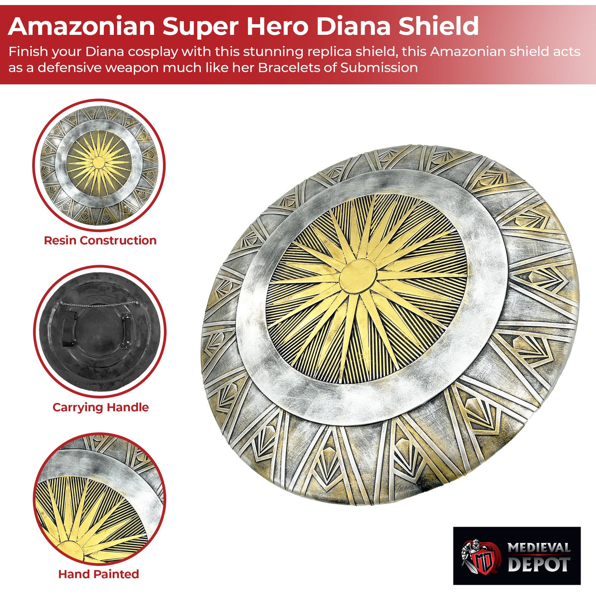 Amazonian Super Hero Diana Cosplay Costume Shield