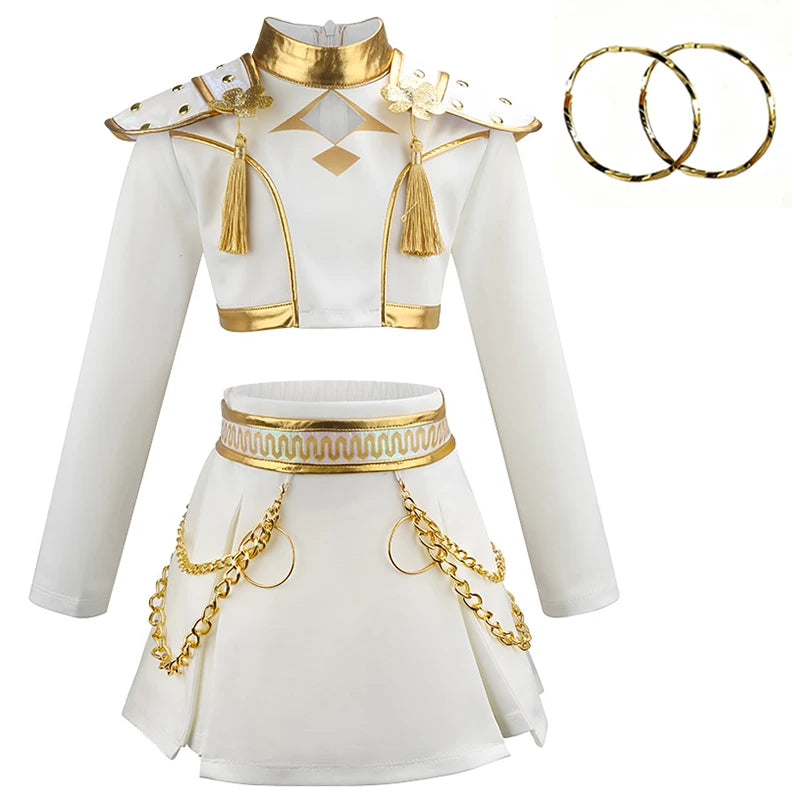 Halloween Kids Costumes Girls Costume Girls Suits Theme Performance Costumes - hair / 4T