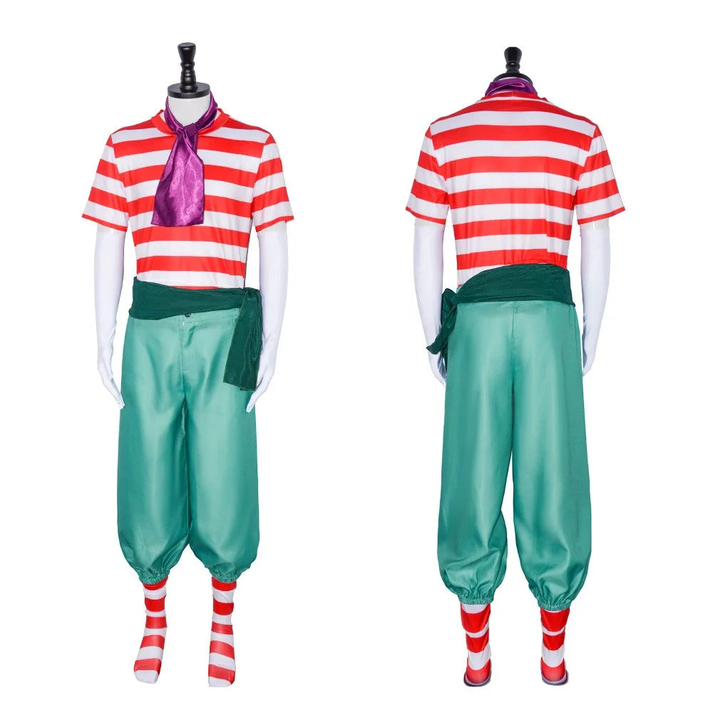 Clown Buggy Costume Buggy's Pirate Captain Outfit Halloween Clown Costume for Men - Gold / M