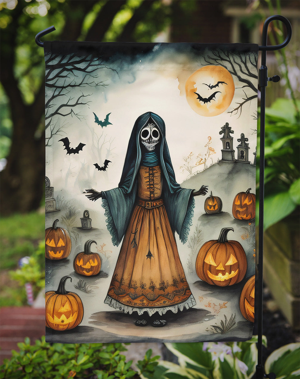 La Llorona Skeleton Spooky Halloween Garden Flag