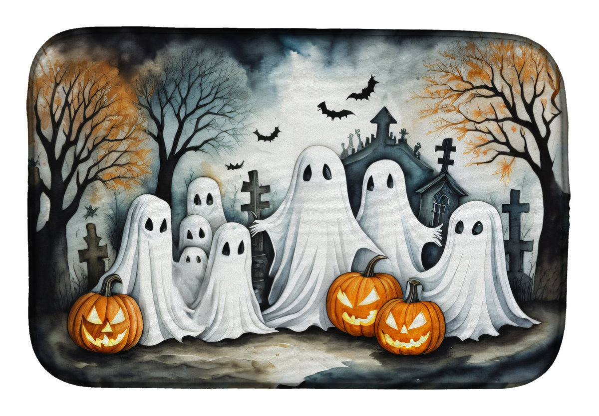 Ghosts Spooky Halloween Dish Drying Mat