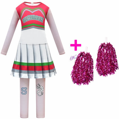 Girls Carnival Halloween Cheerleader Costume Cosplay Kids Zombie Addison Outfit Cheer Uniform Costume Clothes - product image 23