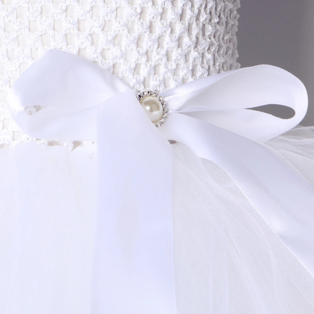White Angel Costumes for Girls Princess Fairy Tutu Dress with Feather Wings Outfit