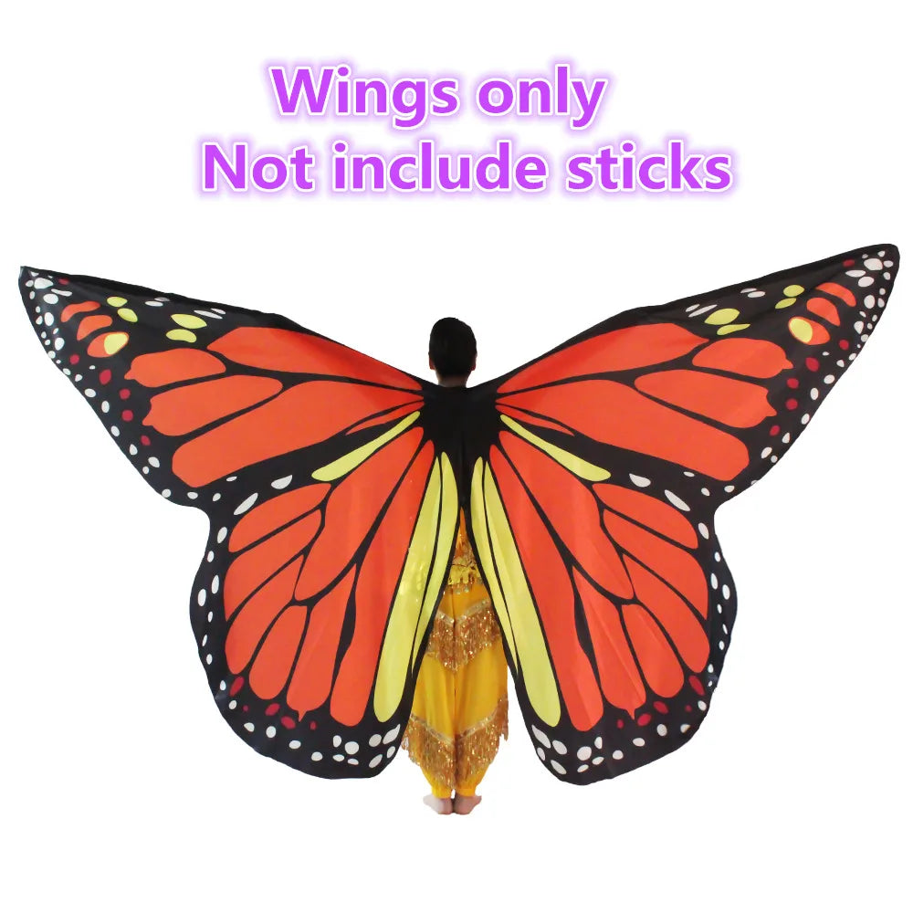 Belly Dance Butterfly Wings Kids Performance Stage Wear Women Dancer Clothes Adult