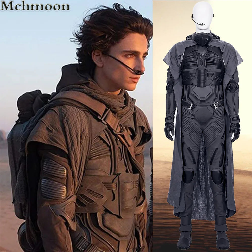 Arrakis Aka Dune Costume Fremen Stillsuit Paul Atreides Costume Armor Suit with Vest - Full set with shoes / XS（old）