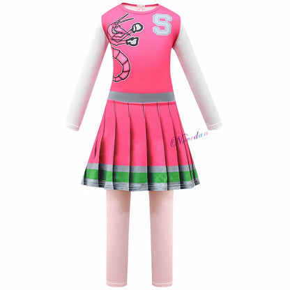 Girls Carnival Halloween Cheerleader Costume Cosplay Kids Zombie Addison Outfit Cheer Uniform Costume Clothes - product image 17