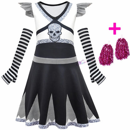 Girls Carnival Halloween Cheerleader Costume Cosplay Kids Zombie Addison Outfit Cheer Uniform Costume Clothes - product image 18
