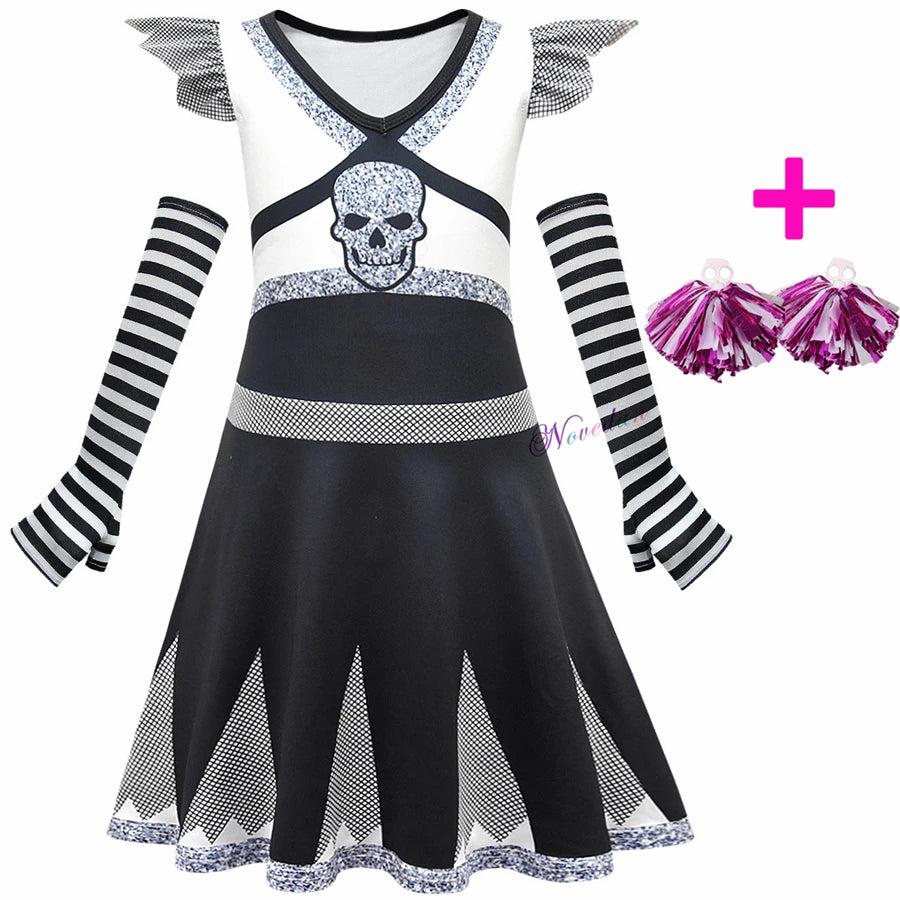 Girls Carnival Halloween Cheerleader Costume Cosplay Kids Zombie Addison Outfit Cheer Uniform Costume Clothes - product image 9