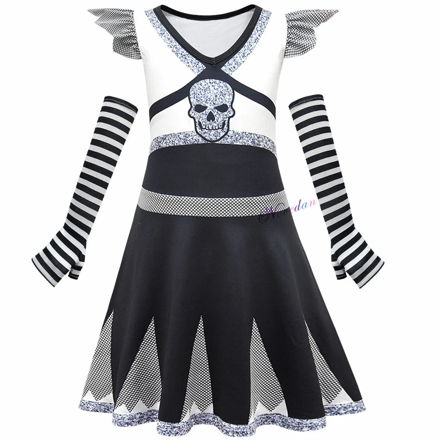 Girls Carnival Halloween Cheerleader Costume Cosplay Kids Zombie Addison Outfit Cheer Uniform Costume Clothes - product image 11