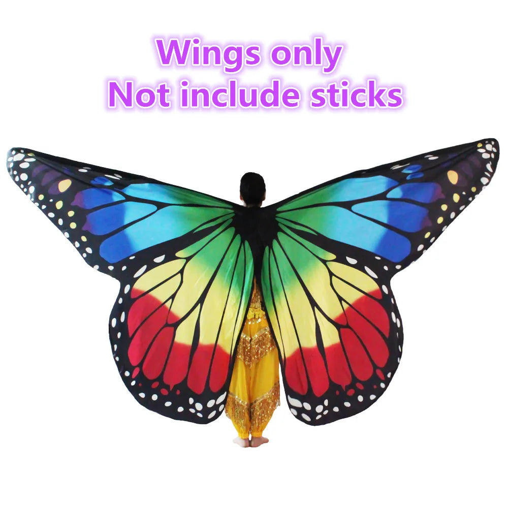 Belly Dance Butterfly Wings Kids Performance Stage Wear Women Dancer Clothes Adult