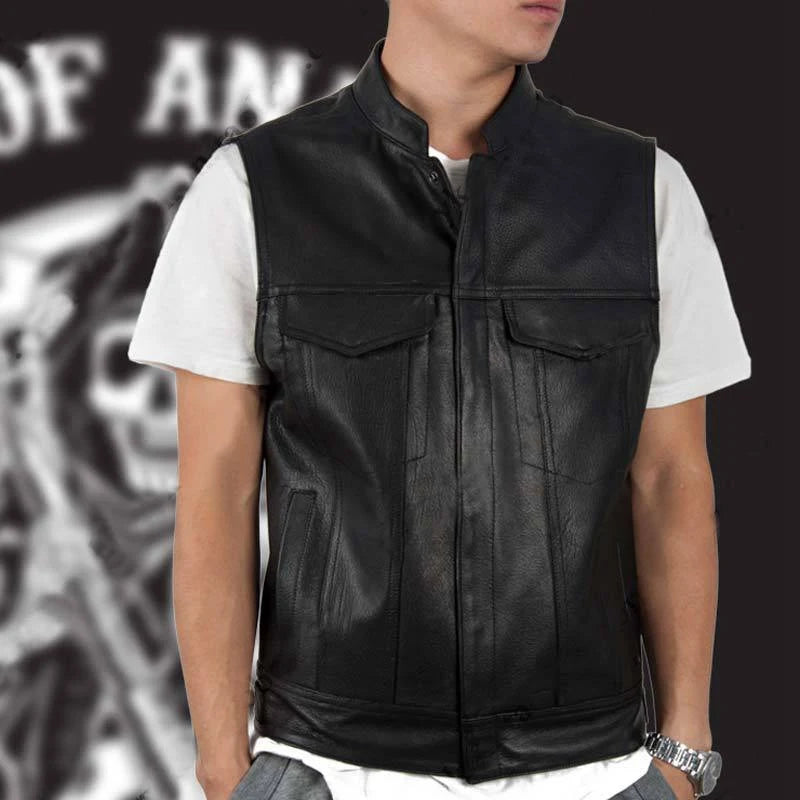 Serpents Waistcoat Sons Cosplay Costume Black Motorcycle Sleeveless - view 6