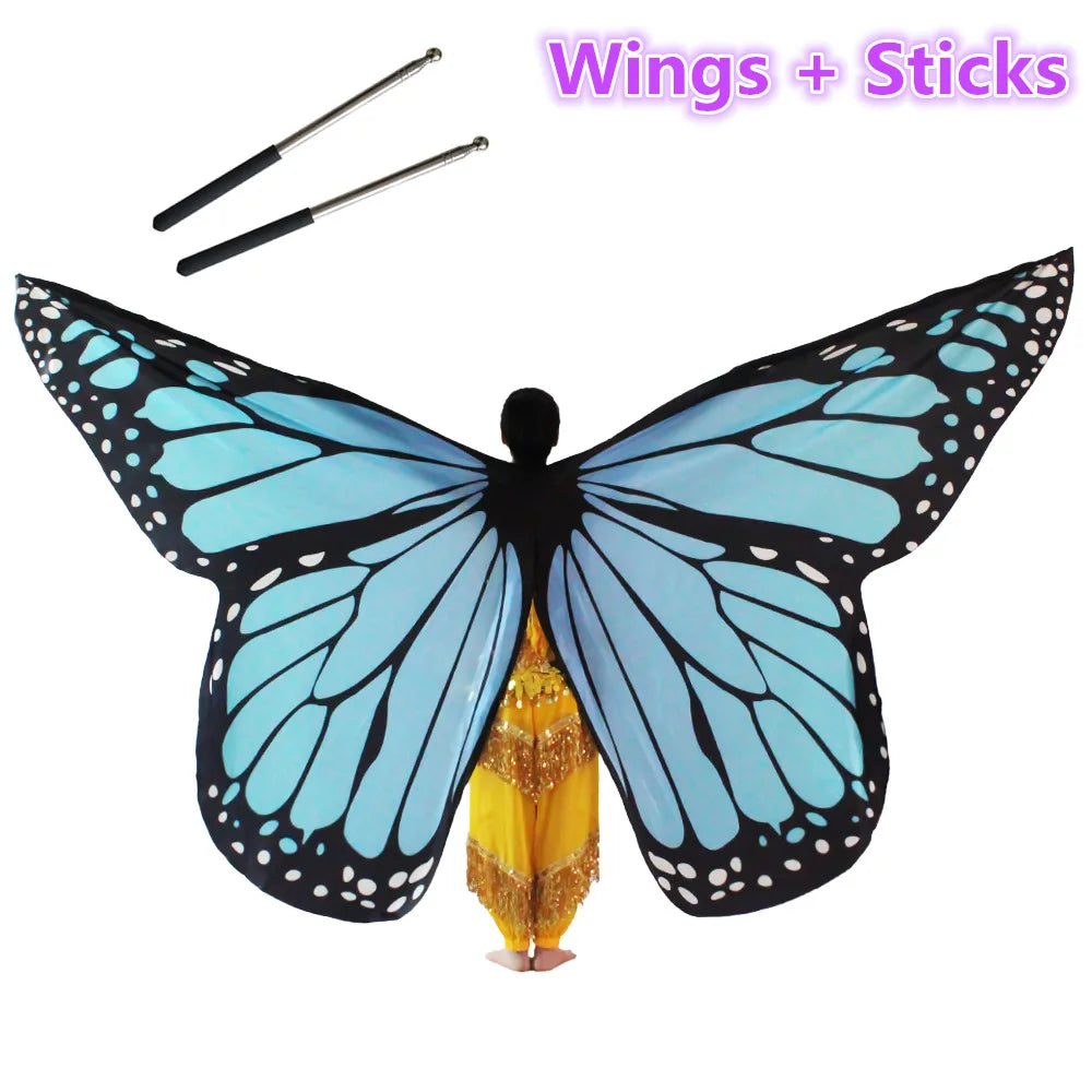 Belly Dance Butterfly Wings Kids Performance Stage Wear Women Dancer Clothes Adult
