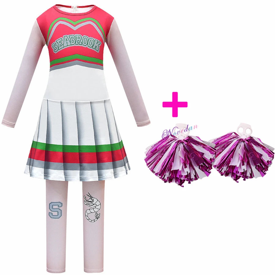 Girls Carnival Halloween Cheerleader Costume Cosplay Kids Zombie Addison Outfit Cheer Uniform Costume Clothes - product image 7