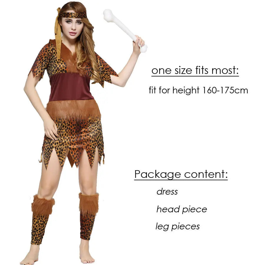 Adult Halloween Cosplay Costumes Indian Primitive Macho Caveman Costume for Men Women Purim Party Mardi Gras - product image 8
