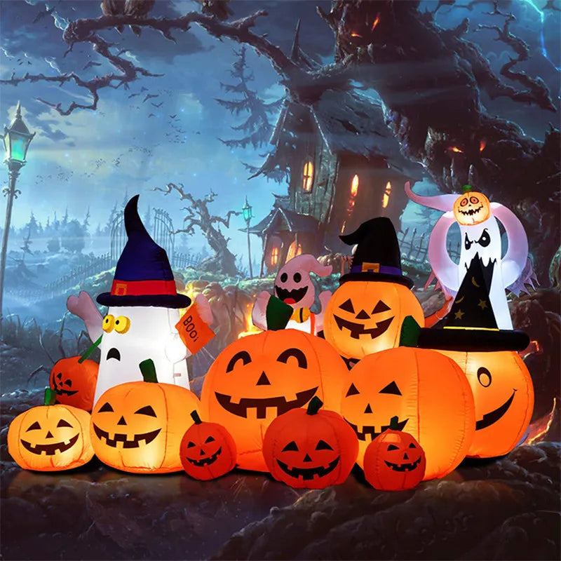 230cm 7pcs Inflatable Halloween Pumpkin Outdoor Garden Decoration Blowing Up Toys with LED Lights Christmas - product image 1