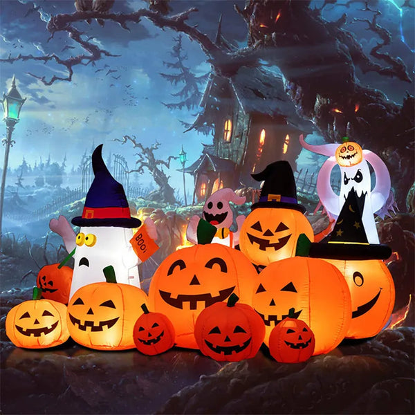 230cm 7pcs Inflatable Halloween Pumpkin Outdoor Garden Decoration Blowing Up Toys with LED Lights Christmas - product image 1