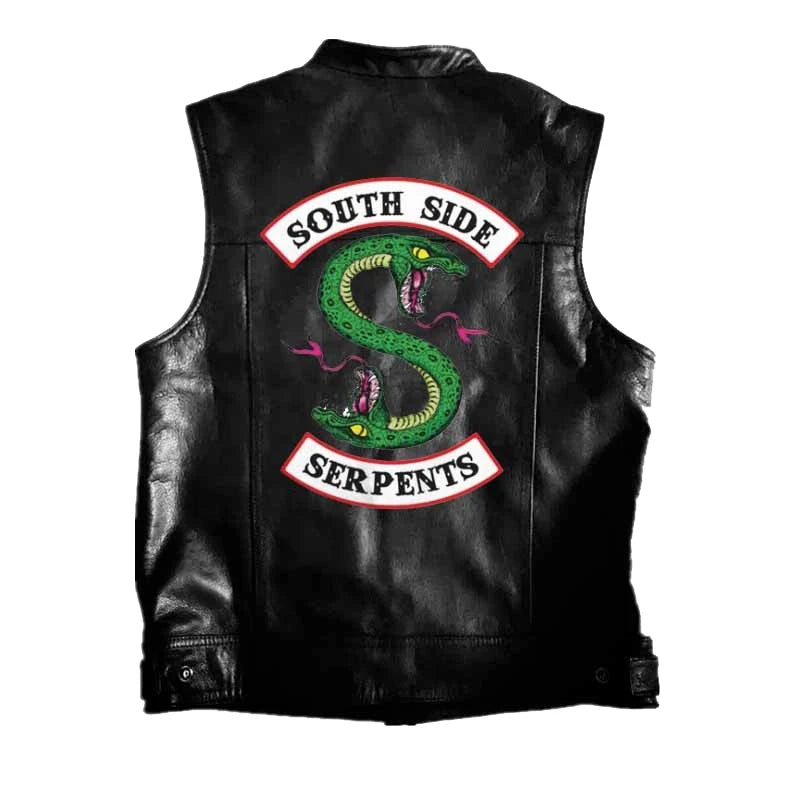 Serpents Waistcoat Sons Cosplay Costume Black Motorcycle Sleeveless - view 3