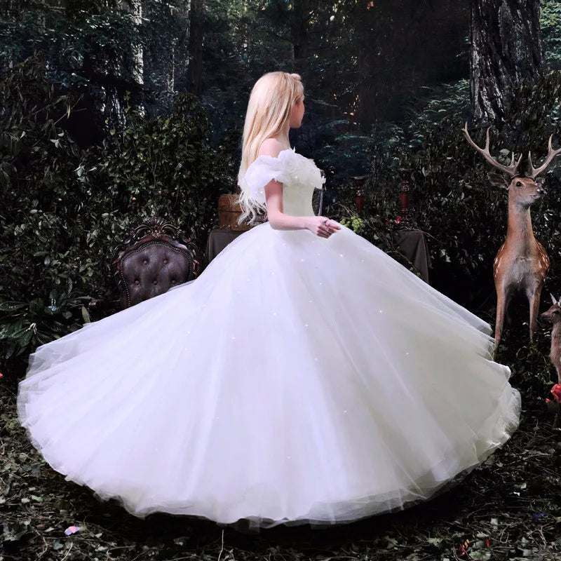 Halloween Women Movie Blue Fairytale Princess Sweetheart Luxury Wedding Dress Adult - product image 4