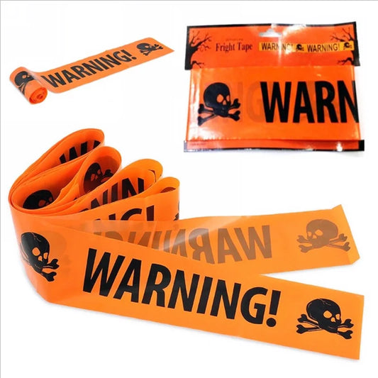 1pc Halloween Props Window Prop Warning Line Plastic Skull Head Warning Tape Signs Halloween Decoration Witch Balloons Lot