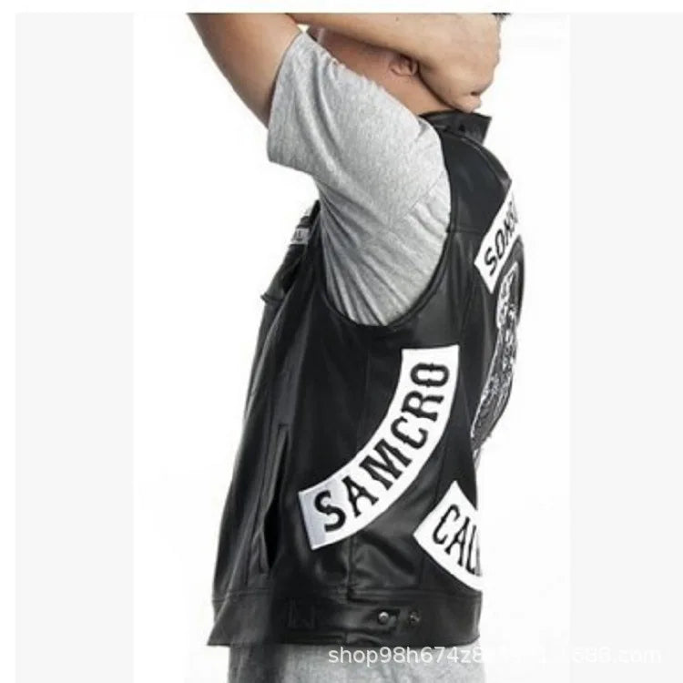 Serpents Waistcoat Sons Cosplay Costume Black Motorcycle Sleeveless - view 4
