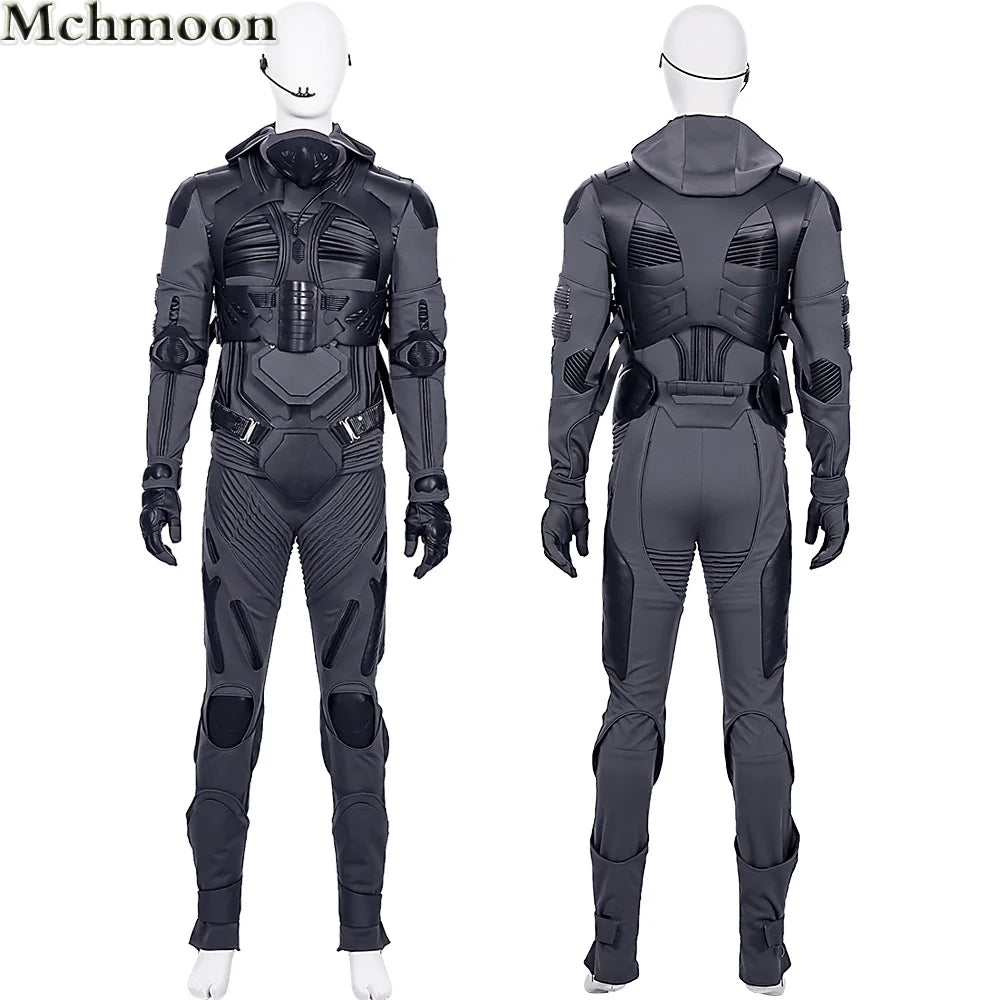 Arrakis Aka Dune Costume Fremen Stillsuit Paul Atreides Costume Armor Suit with Vest - Full set with shoes / XL