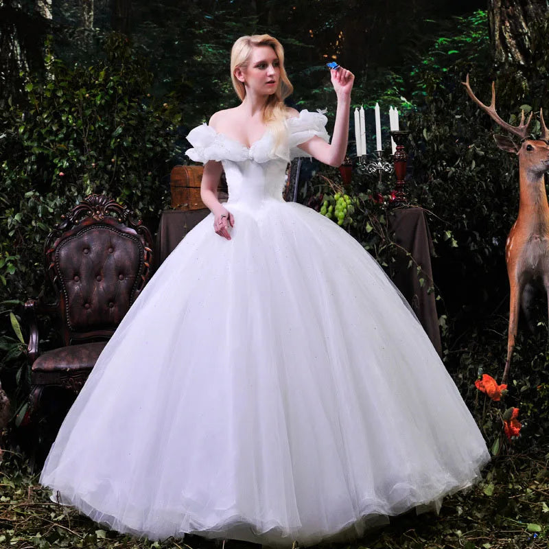 Halloween Women Movie Blue Fairytale Princess Sweetheart Luxury Wedding Dress Adult - product image 7