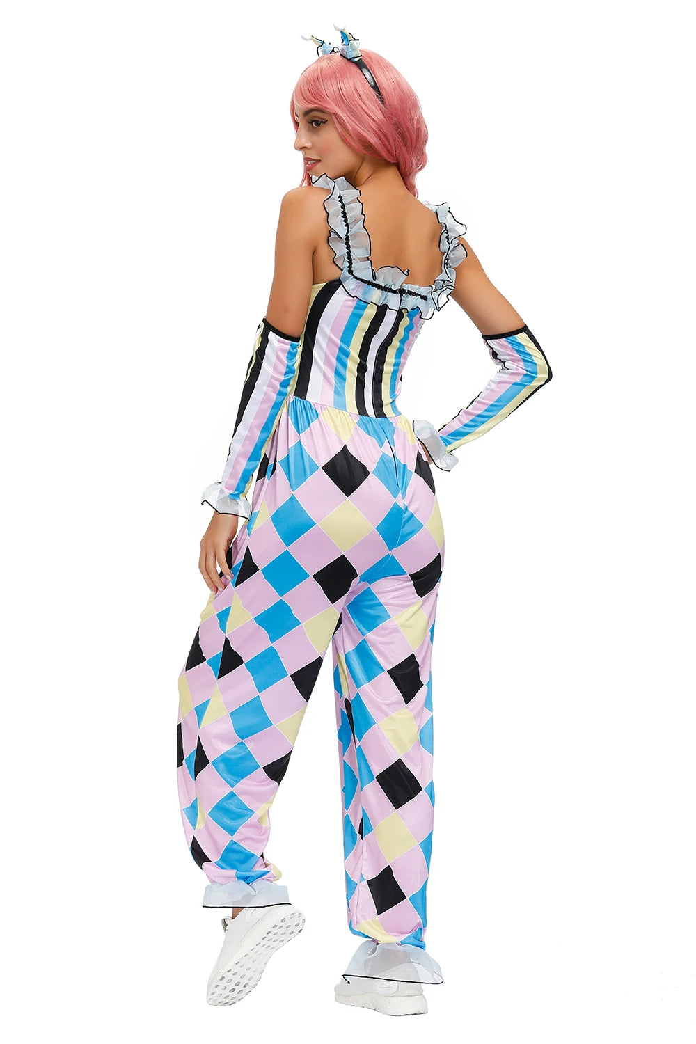 Women's Halloween Costume Circus Clown Cosplay Playful Paris Clown Costume Jumpsuit Suit - product image 2