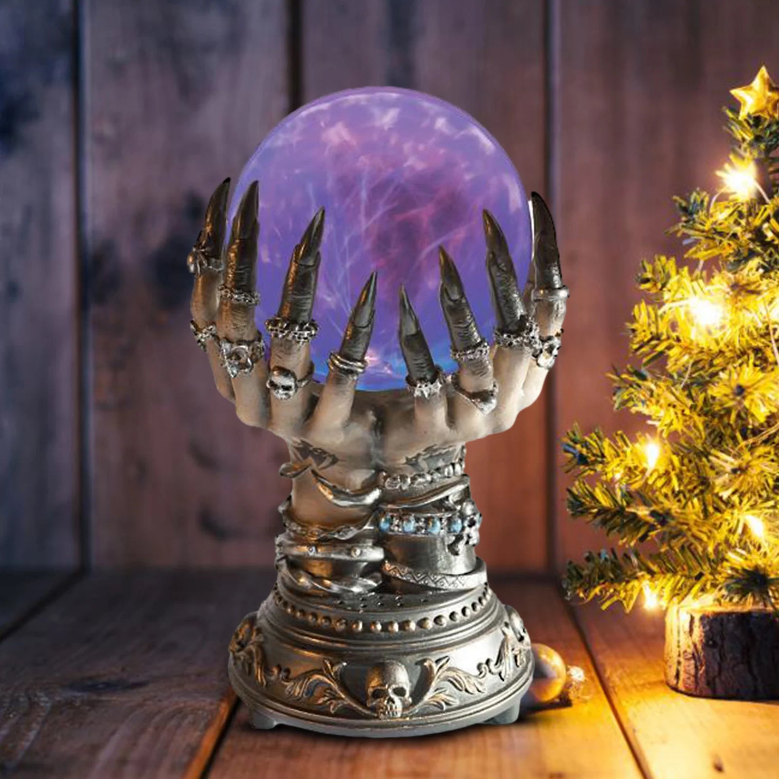 Crystal Plasma Ball Touch Lamp Halloween Witch Hand Crystal Ball Ornament - product image 5