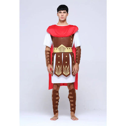 Adult Men Greek Roman Warrior Gladiator Costume Knight Julius Caesar Costumes Halloween - men (no weapon) / One Size Fits Mos